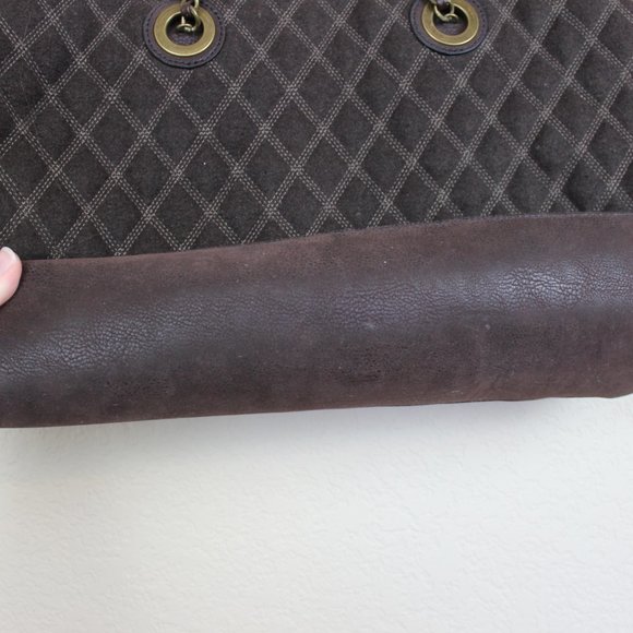 Simply Vera Vera Wang Brown Cocoa Quilted Handbag Shoulder Bag - Picture 8 of 11